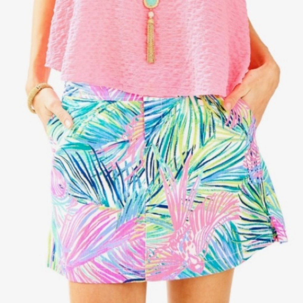 Lilly Pulitzer Nicki Skort Multi Scarlet Macaw 4 Vacation Coastal Preppy Summer